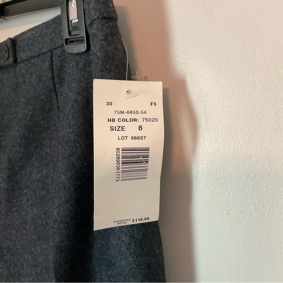 Harve Benard Woman’s Gray Wool Trousers Flat Front 8 Career Office Workwear - Picture 2 of 13